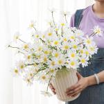 15 bundels kunstmatige madeliefje bloemen 21 inch hoge kleine madeliefje kunstbloemoutdoor UV-bestendige zijden bloemen nep wilde bloemen faux groen struiken planten met - voor bru