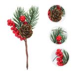 12St künstlicher Tannenzapfen Spray für künstliche Kiefernzweige Stechpalmenstängel winterdeko weihnachtsbaumdeko raumdeko tannenzapfen zweige künstliche Blumenzweige Plastik 