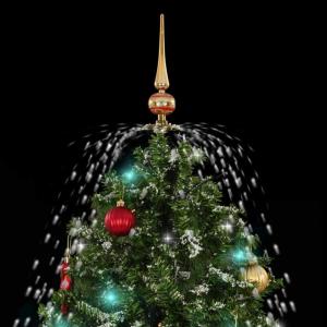 284333 Sneeuwende kerstboom met parasolvoet, groen, 140 cm, kunstdennenboom, kerstboom, dennenboomdecoratie, kerstbomen, kerstboom