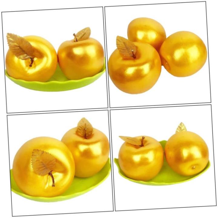 8 STK Simulierter Goldener Apfel Äpfel Tafelaufsatz Gefälschte Äpfel Emuliertes Fruchtmodell Mini Künstlich Simulierte Äpfel Realistische Goldene Äpfel Lebensechte Frucht Sch