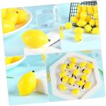 18 STK Mini-Zitronenimitat Miniaturen Obstladen-Zitronen-Dekor partydekorationen Mini-Spielzeug künstliche Zitronen bastelzeug Zitrone schmückt Zitronenornament PVC Yellow