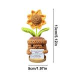 Handgefertigte Häkelblumen, Strickpuppe, Emotionale Unterstützung Lustige Häkelblume, Kleine gestrickte Schreibtischdekoration im Topf, süße gehäkelte Sonnenblumen für Kinde