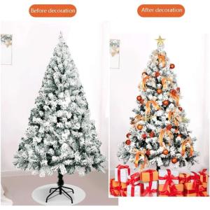 Künstlicher Baum Luxuriöser großer Weihnachtsbaum, künstlicher schneebedeckter Baum mit Metallständer, Weihnachtsbaum für Party/Schule/gewerblich