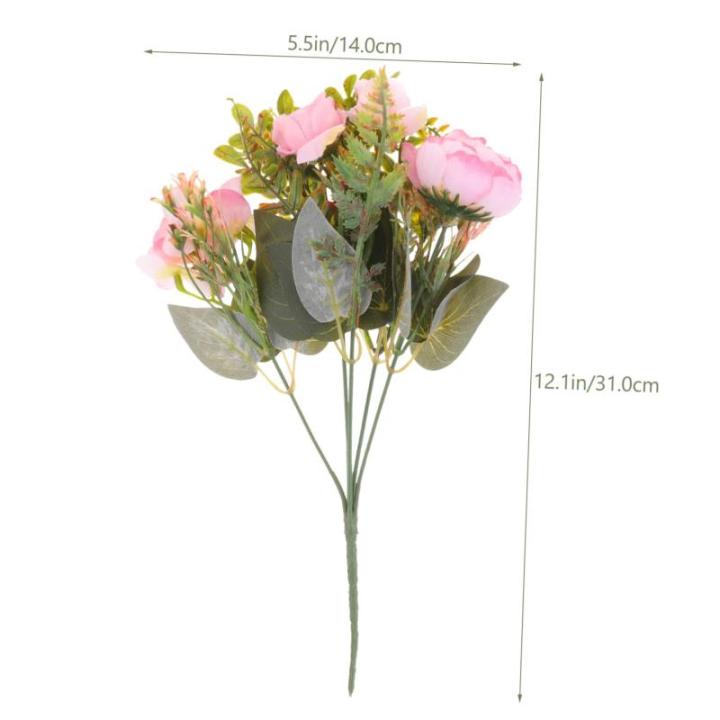 Künstlicher Pfingstrosenstrauß Hochzeitssträuße Kunstblumen Nordisches Dekor Hochzeitsdekorationen Für Die Zeremonie Seidenblume Ramo De Flores Artificiales Seidentuch Rosa