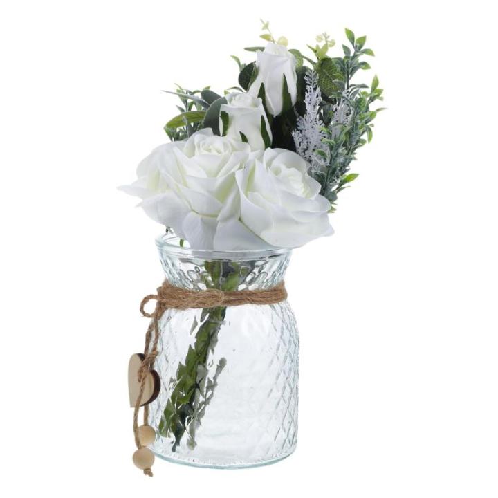 1 Satz Simulierte Vasenornamente Hochzeit Blumenarrangement Künstliche Pflanze Mit Vase Heimdekoration Kunstblumen Mit Vase Blumenarrangement Strauß Künstliche Blumen Seidentuch