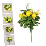 5St Zitronenstrauß Zitronenblumenarrangement gelbe Vase gelbes Dekor Zitronenblumenstrauß Künstlicher Zitronenzweig gefälschte Zitronendekor mit grünen Blättern Schaum Yellow