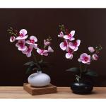 Kunstblumen Phalaenopsis-Kunstblumen-Arrangement mit Keramiktopf, künstliche Blumen, Seiden-Orchideen-Blume für den Tisch im Wohnzimmer für jeden Anlass