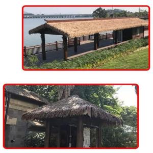 Palm Thatch Läufer Roll künstliche Thatch Fliese Kunststoff Thatch künstliche für Park Seaside Scenic Spot Dekoration Stroh Dach Traufe Fake Thatch Bauernhaus Dachdekoration St