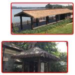 Palm Thatch Läufer Roll künstliche Thatch Fliese Kunststoff Thatch künstliche für Park Seaside Scenic Spot Dekoration Stroh Dach Traufe Fake Thatch Bauernhaus Dachdekoration St