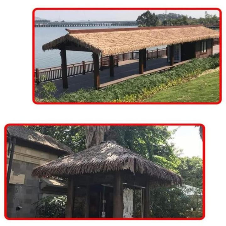 Simulation Thatch Tile - 0.5x0.5m(1.64x1.64ft) - Plastic Natural Wild Fake Straw Artificial Fake Thatch Straw Dekoration Bauernhaus Traufe Stroh Pe Flame Retardant Plastic (Farbe: 