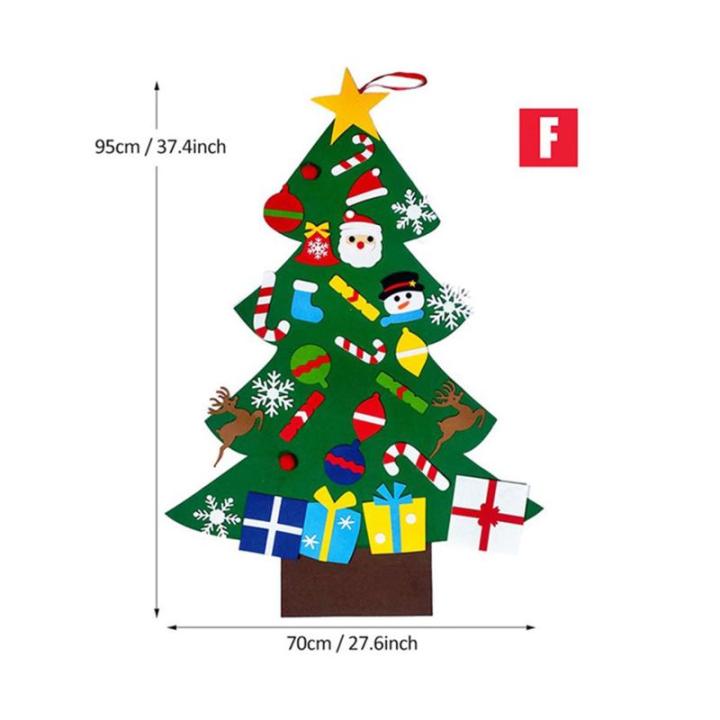 Filz Weihnachtsbaum Set DIY Filz Weihnachtsbaum Set Falt Filz Weihnachtsbaum Dekoration DIY Filz Deko Weihnachtsbaum Für Kinder mit Abnehmbaren Hängenden Ornamenten für Home/Tü