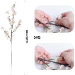 Faux Cherry Blossom Zweige 5pcs 39 Zoll realistische Kirschblütenstiele mit 4 Stielen Seidenkirschblütenblumenzweige für Vase Long Stiele Fake Blumen Vase Arrangements Style11