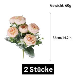 Kunstbloemen, 12 stuks, kunstbloemen, boeketten voor tuin, feest, kantoor, decoratie, bruid, bruiloftsboeket, roze decoratie 1004