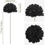 , 20 stuks, dahlia's met bladeren en stelen, doe-het-zelf dahlia-schuim bloem voor bruiloft, boeketten, bloemen, centerpieces, arrangementen feesttafels, woondecoratie, zwart