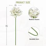 5 stuks kunstbloemen, sierlelie als echte kunstmatige agapanthus, bloemen, 75 cm lengte, lentebloemen, witte decoratieve bloemen voor bloemstuk, thuis, resto, kantoordecoratie