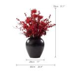 Kunstblumen Künstlicher Blumenstrauß aus roten Beeren – handgefertigte Topfdekoration für Innenräume. Blumensträuße im Topf, großer Bonsai für jeden Anlass