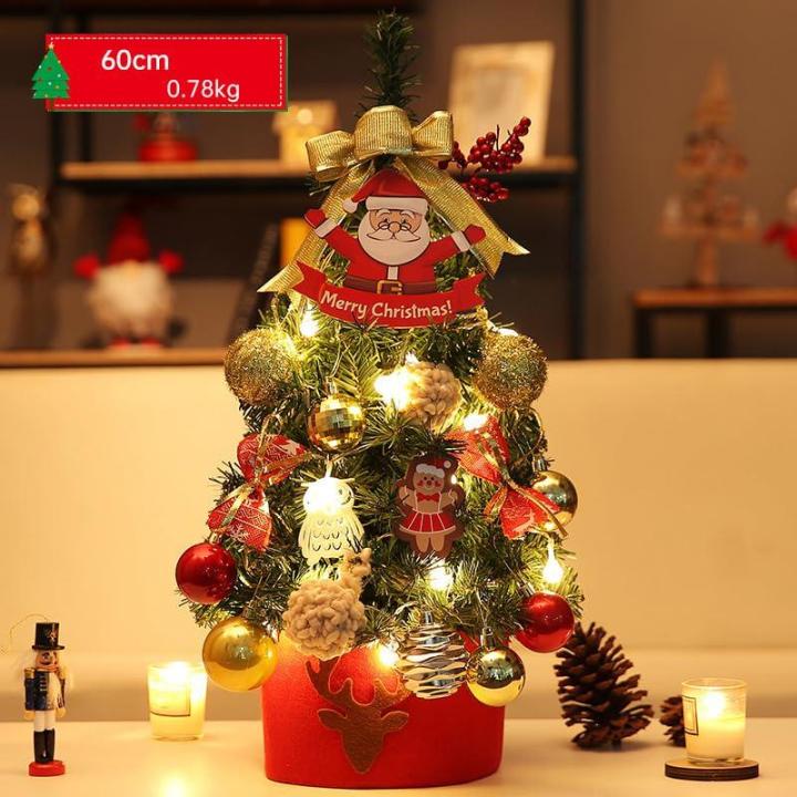 Mini Weihnachtsbaum Künstlich mit LED Beleuchtung Künstlicher Weihnachtsbaum Klein für Weinachtsdekorationen Tischplatte Tannenbaum Geschmückt Tisch Weihnachtsbaum mit Ornament