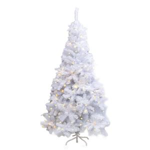 Künstlicher Weißer Weihnachtsbaum, Mehrschichtiger Weihnachtsbaum mit Metallständer, für Weihnachtsdekorationen im Innen- und Außenbereich(180cm/6ft)