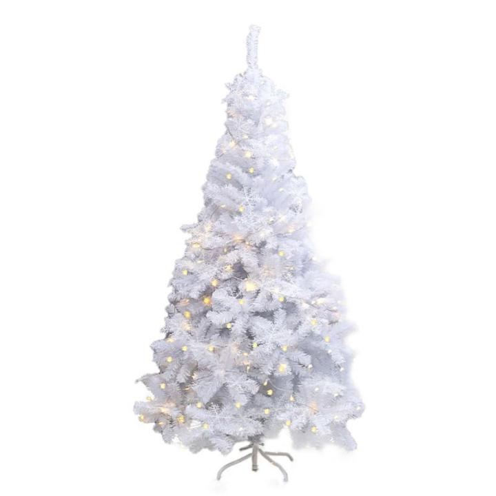 Künstlicher Weißer Weihnachtsbaum, Mehrschichtiger Weihnachtsbaum mit Metallständer, für Weihnachtsdekorationen im Innen- und Außenbereich(180cm/6ft)