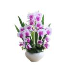Kunstblumen Künstliche Orchideen – Realistische Touch-Orchideen-Bonsai in Keramikvase, Phalaenopsis-Kunstblumen-Arrangement im Topf für jeden Anlass