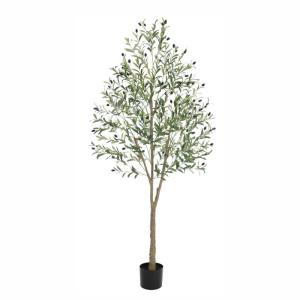 Kunstolijfboom, 180 cm, grote olijfboomplant, nep plastic planten in pot, kunstboom voor woonkamer, slaapkamer, kantoor, decoratie, tuin