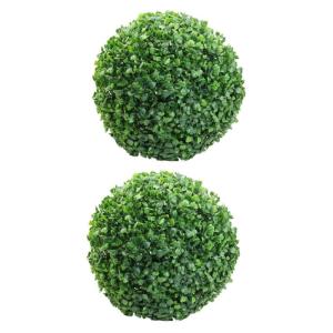 2St Deckenornament Topiary Kugeln Dekor gefälschte Pflanzenkugeln künstliche Pflanzenkugeln Buchsbaum-Formschnittkugeln Mall-Anhänger-Dekoration gefälschter Grasball Plastik Gr