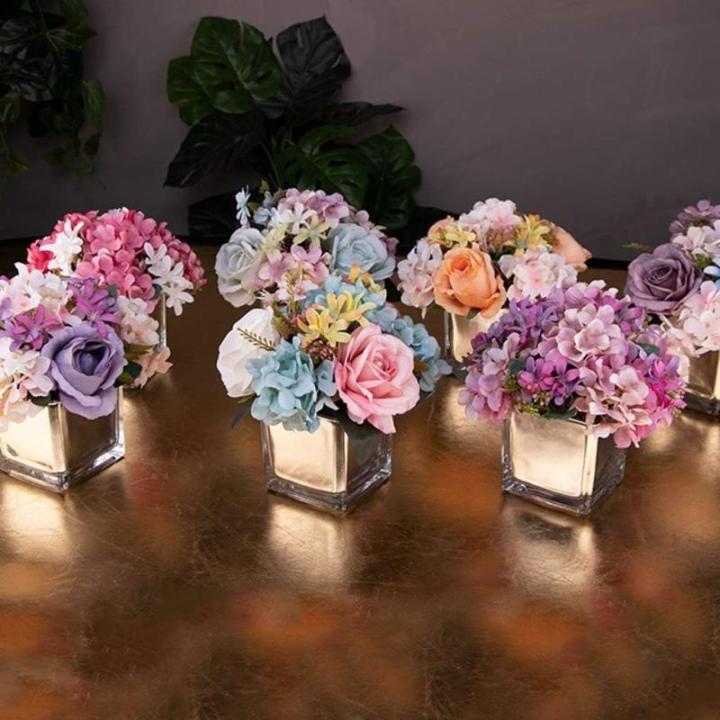 Kunstblumen Künstliche Blume, künstliche Seidenblume, Ornament, quadratische Vase, künstliche Blume, Bonsai, verwendet für die Dekoration des Wohnzimmers, Heimbüros für jeden