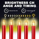 10 LED Kaarsen Rood Draadloos Kerstboomkaarsen met Afstandsbediening Timer Warmwit Flikkeren Waterdicht Kerstkaarsen Binnen Buiten Kerstverlichting Kerstdecoratie（met 10 batterij