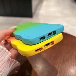 Miagon Gradient esthetische golfhoes voor Samsung Galaxy A70, schattige golven, telefoonhoes voor dames en meisjes, krullend frame, design, siliconen TPU bumper beschermhoes