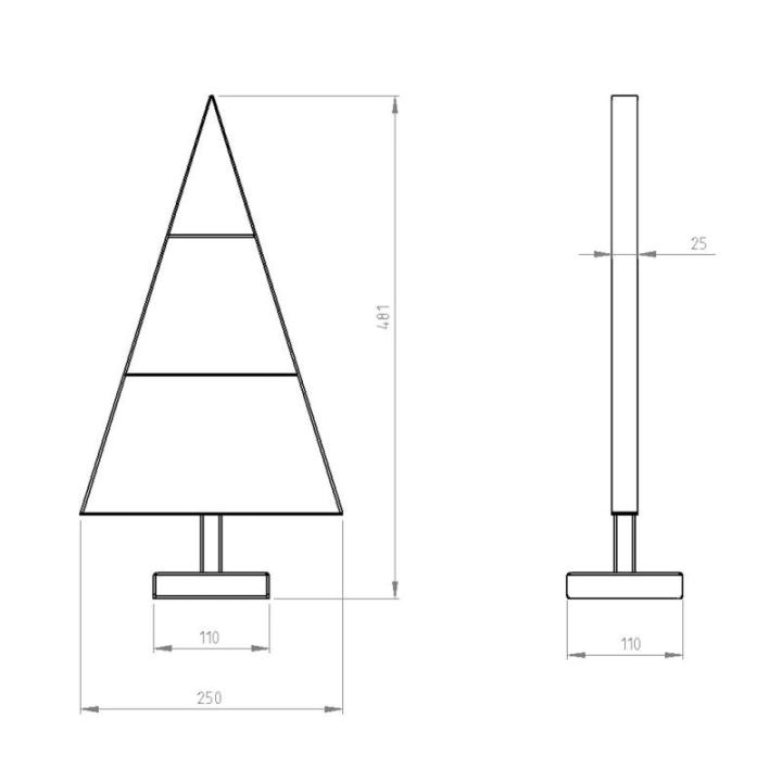 Weihnachtsbaum aus Metall Christbaum Tannenbaum Deko Baum Kunstbaum Loft Schwarz Weiß Gold (Schwarz, 50cm)