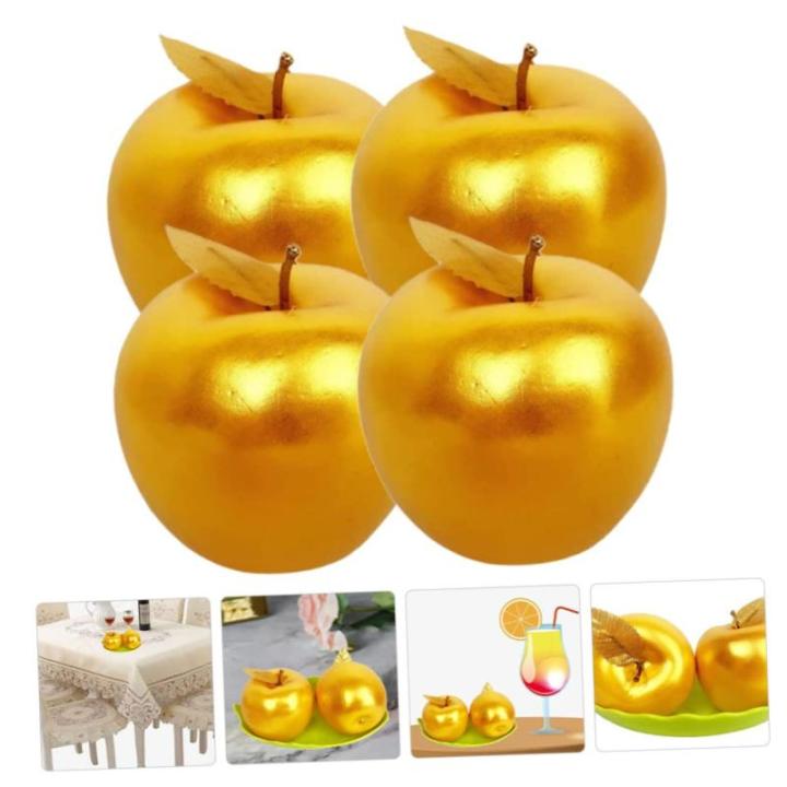 8 STK Simulierter Goldener Apfel Äpfel Tafelaufsatz Gefälschte Äpfel Emuliertes Fruchtmodell Mini Künstlich Simulierte Äpfel Realistische Goldene Äpfel Lebensechte Frucht Sch