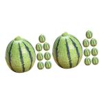 2 Sätze Künstliche Früchte Realistisches Fruchtmodell Simulation Künstlicher Früchte Fälschung Groß Thematisiert Wassermelonen-küchendekoration Essen Green Harz 8 Stück * 