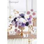 Kunstbloemen combo paarse bloemen mix zijden bloemen kunstrozen met stelen voor bruiloft bruidsboeketten, tafeldecoratie, babyshower, bloemstuk, woondecoraties