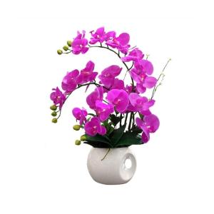 Kunstblumen Künstliches Blumenset, künstliche Blumen im Topf, schöne Blumen, künstliche Orchidee mit Vase, Phalaenopsis-Pflanzgefäß, Wohnzimmer für jeden Anlass