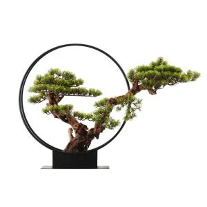 Künstlicher Bonsai-Baum Künstlicher Bonsai-Baum, neuer chinesischer Stil, grün, Simulation Willkommenskiefer, Bonsai-Baum, Innen- und Wohnzimmer-Dekoration, künstliche Bonsai-P