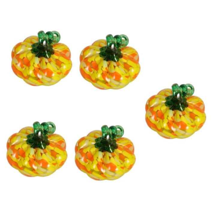 5st Kürbishandwerk Herbsternte Kürbisdekor Kürbis-Requisite Kürbis Ernten Kürbis Im Herbst Tisch-kürbis-Figur Kürbis-tischdekoration Thanksgiving-kürbis-Dekorationen Glas