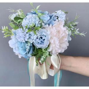 Hochzeitsstrauß for die Braut mit künstlichen Blumen, künstliche Seidenblumen, Ornament, handgehaltenes Rosenblatt-Ornament, Bastel-Dekorationszubehör for die Hochzeit for Vale