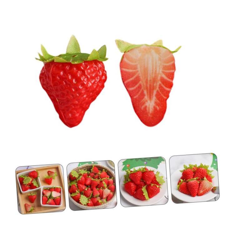 5 Sätze Künstliche Erdbeere Künstliche Früchte Zur Lebensechten Dekoration Gefälschte Erdbeere Gefälschtes Erdbeermodell Künstliche Früchte Ornament Falsches Obst PVC 10 St