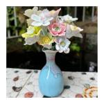 Wandblume aus Keramik, Blumenskulptur aus Keramik, Blumen aus Keramik, Heimdekor, Blumenarrangements aus Keramik, Kunstblumen, dekorative Arrangements (grün)