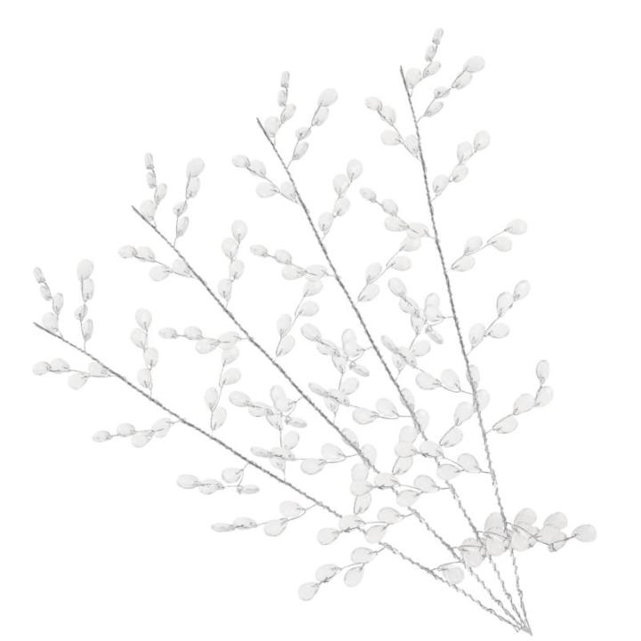4 Stück Kristallperlen Acryl Blumenzweig Perlen Blumenzweig Knospenzweig Künstlicher Blumenzweig Acrylzweig Hochzeit DIY Blumenhandwerk Perle Heim DIY Acryl Pflanze