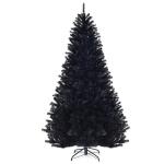 Kunstkerstboom, 180 cm/225 cm, zwart, dennenboom met metalen standaard, kerstboom, pvc-punten, ideaal voor thuis, kantoor, winkels en hotels (225 cm)