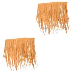 2 Stück Stroh Dekoration Rasen Dekor Simulierte Strohmatte Dekoratives Strohdach Strohdach Gartendekoration Lebensechte Stroh Simulation Stroh Ornament DIY Künstliches