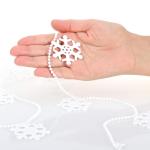 slinger met sneeuwvlokken - decoratieve slinger voor Kerstmis - sneeuwvlokslinger - kerstslinger voor kerstboomversieringen - 160 cm (Set4-1 stuk zilverkleurig)