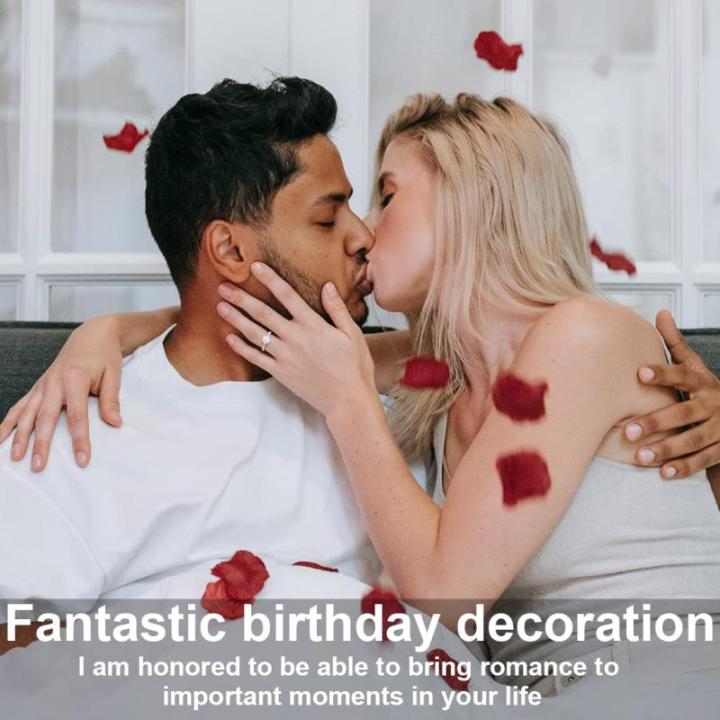 Kunstrozenblaadjes, 1000 stuks, romantische decoratie, bruiloft en slaapkamer, mooie rozenblaadjes als verjaardagscadeau voor hem, fantastische verjaardagsdecoratie, donkerrood