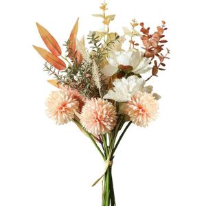 Kunstblumen Künstliche Pflanzen Blumen Deko Seidenblumen Hortensien Blumenarrangements Kernstück Hochzeit Blumenstrauß(Champagner)
