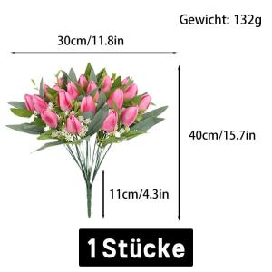 Kunstblumen 21 pcs Künstliche Blumen Tulpe Kunstblume Tulpen Real Touch Blumensträuße Dekoration für Hochzeitsdekoration Küche Büro Café Wohnkultur Rosa 1802