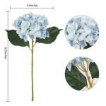 6 Blaue Blumen, Seide, Hortensien, künstliche Blumen, realistische Hortensien, Blumenstrauß für Hochzeit, Party, Büro, Heimdekoration (blau)