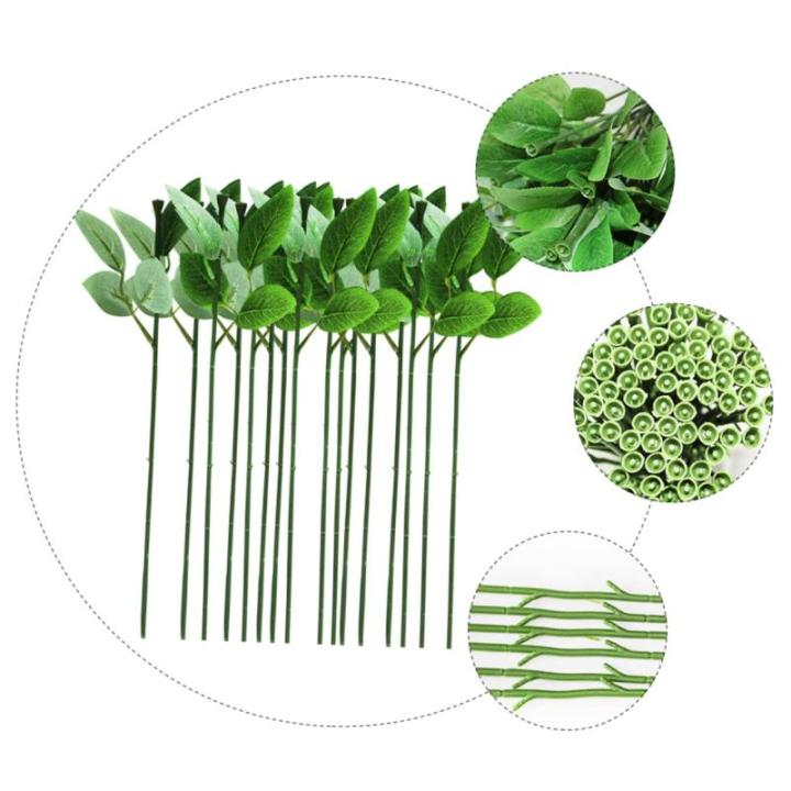 200 STK Rosenstiel künstliche blüten Artificial Blumendekoration Bouquet Flowers Blumen Machen künstliche Rosen DIY Bindedrähte künstlicher Pflanzenstamm Kunststoff