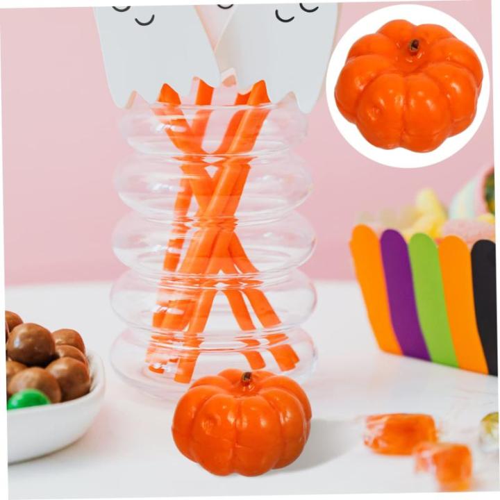200 STK Kürbis Dekoration Gefälschte Schaumkürbisse Halloween Orangefarbenes Dekor Herbstdekorationen Als Partygeschenk Thanksgiving-kürbis-Dekoration Kürbis-Verzierungen Pu-k