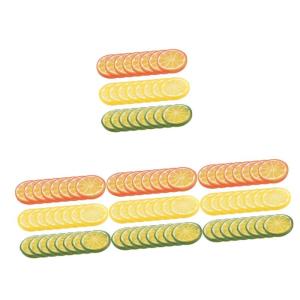 4 Sätze Nachahmung Einer Zitronenscheibe Gefälschte Zitrone Künstliche Zitronen Foto Fälschung Tisch Kalk Simulation Von Zitronenscheiben Zitrone-limetten-Scheibe PVC 24 Stück
